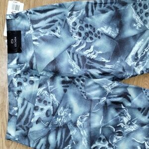 Escada Abstract Blue and Gray Pants